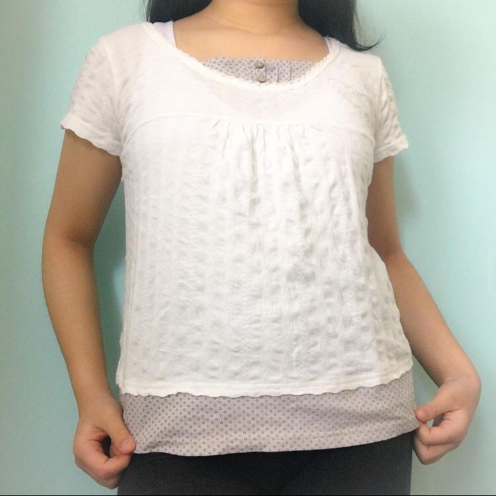 Flowy White Top With Decorated Neckline